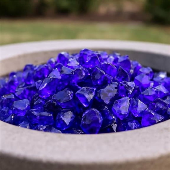 HomeRoots 479091 Cobalt Round Reflective Fire Pit Glass