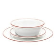 thumbnail image 2 of Godinger 70413 1 x 1 x 1 in. Bistro Band Porcelain Dinnerware Set, Red - 16 Piece, 2 of 4
