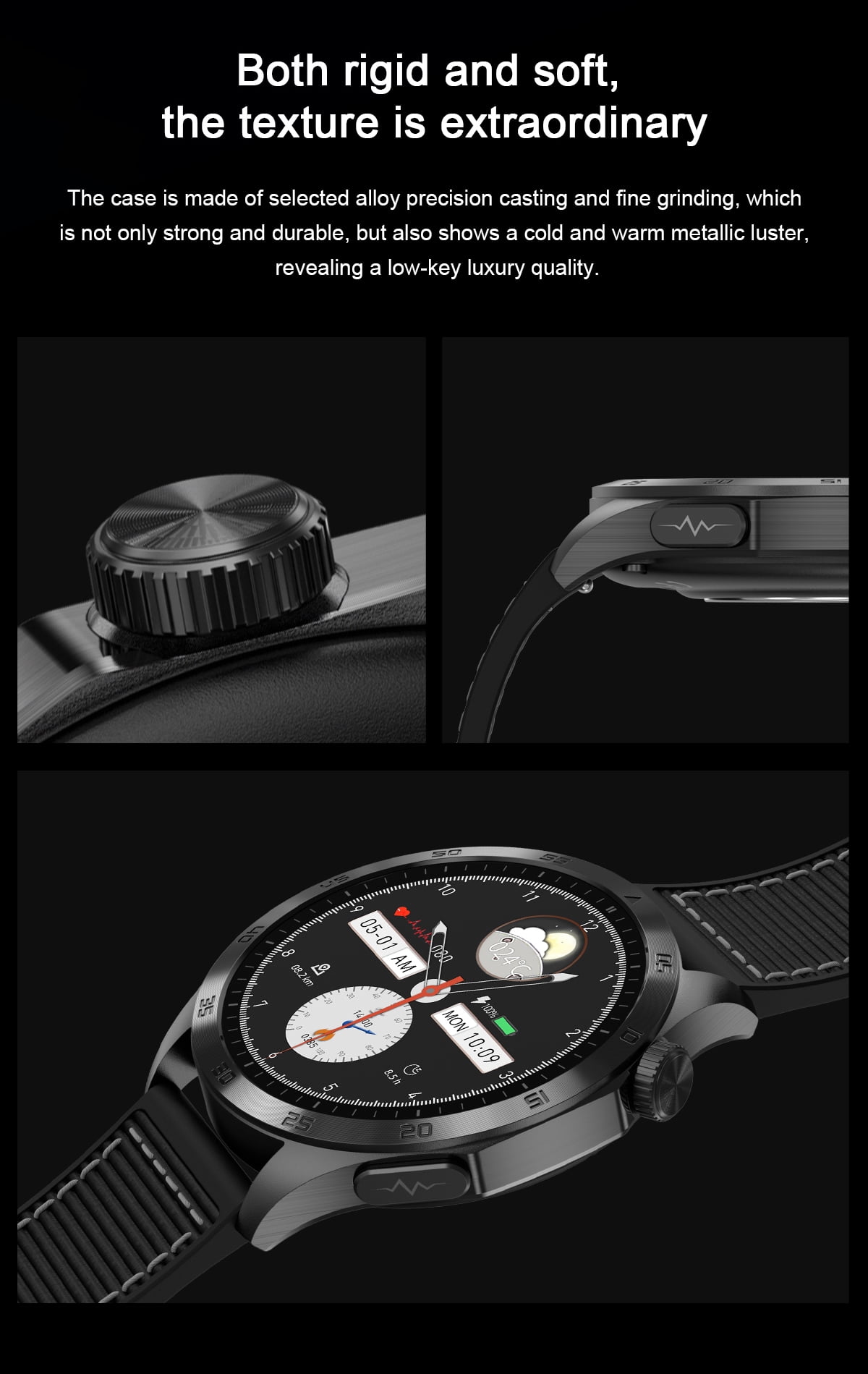 Laatikui ET485 smart watch for men 1.43 inch health monitoring fitness tracker waterproof IP68
