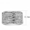 thumbnail image 2 of Womens Silver Rings High polished (no plating) Stainless Steel Ring with AAA Grade CZ in Clear DA362, 2 of 5