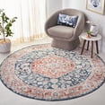 thumbnail image 2 of SAFAVIEH Madison Emmet Traditional Area Rug, Navy/Rust, 6'7" x 6'7" Round, 2 of 8
