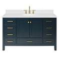 thumbnail image 2 of Ariel Cambridge 54 Inch Single Oval Sink Bathroom Vanity With Carrara White Quartz Countertop 1.5 Edge In Midnight Blue, 2 of 10