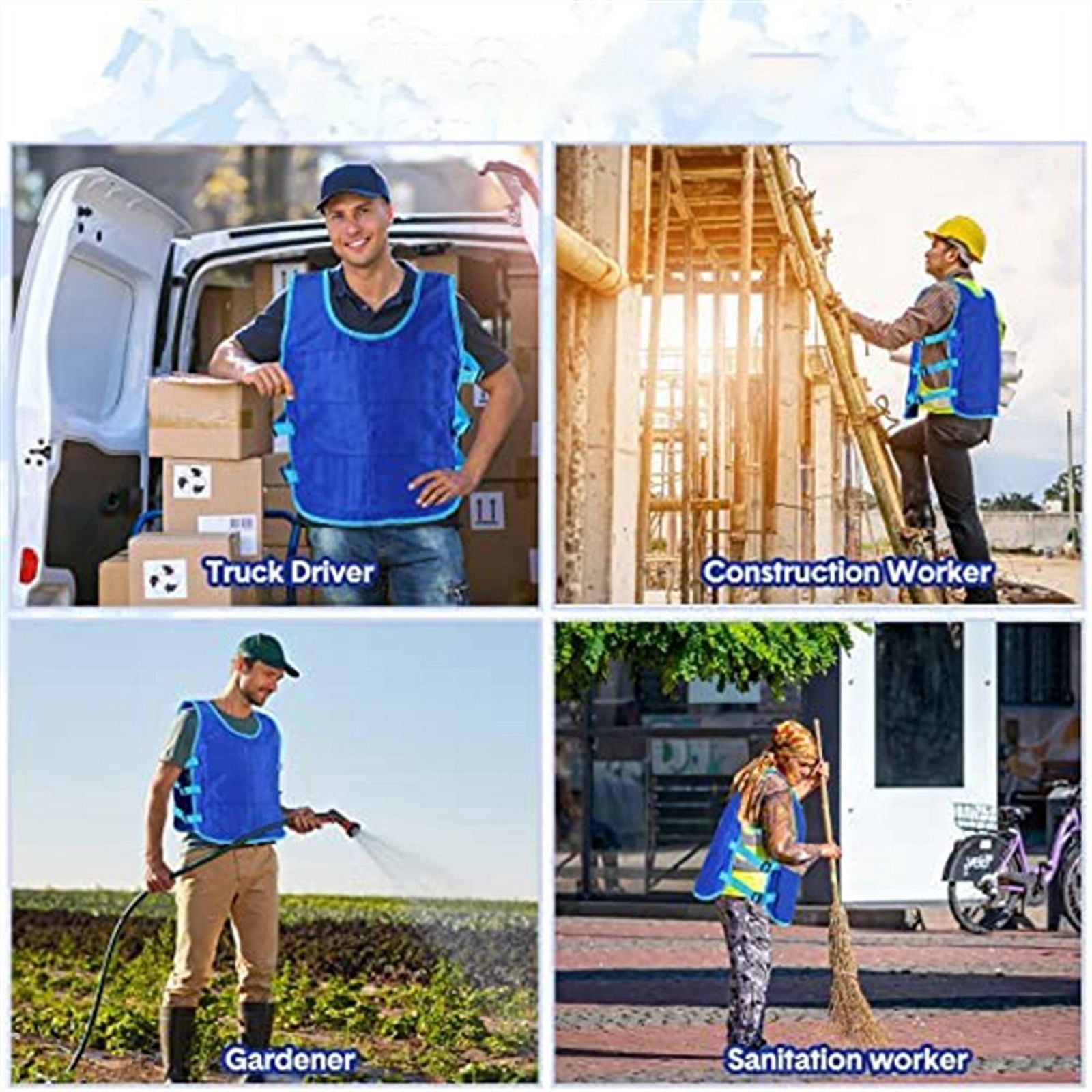 2 Pcs Cooling Vest With 48 Ice Pack Adjustable for Men Women Hot Weather Working Running Fishing Cycling