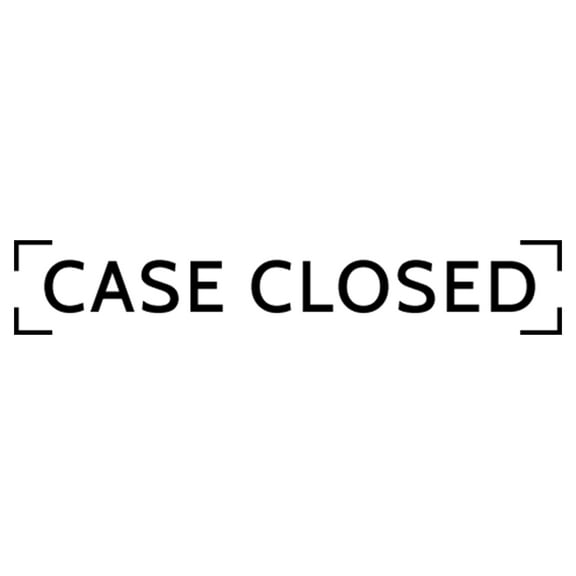 Printtoo Case Closed Self Inking Rubber Stamp Pre-Inked Office Stamp- Home Office Business Stationery, Black- 42 x 9 mm