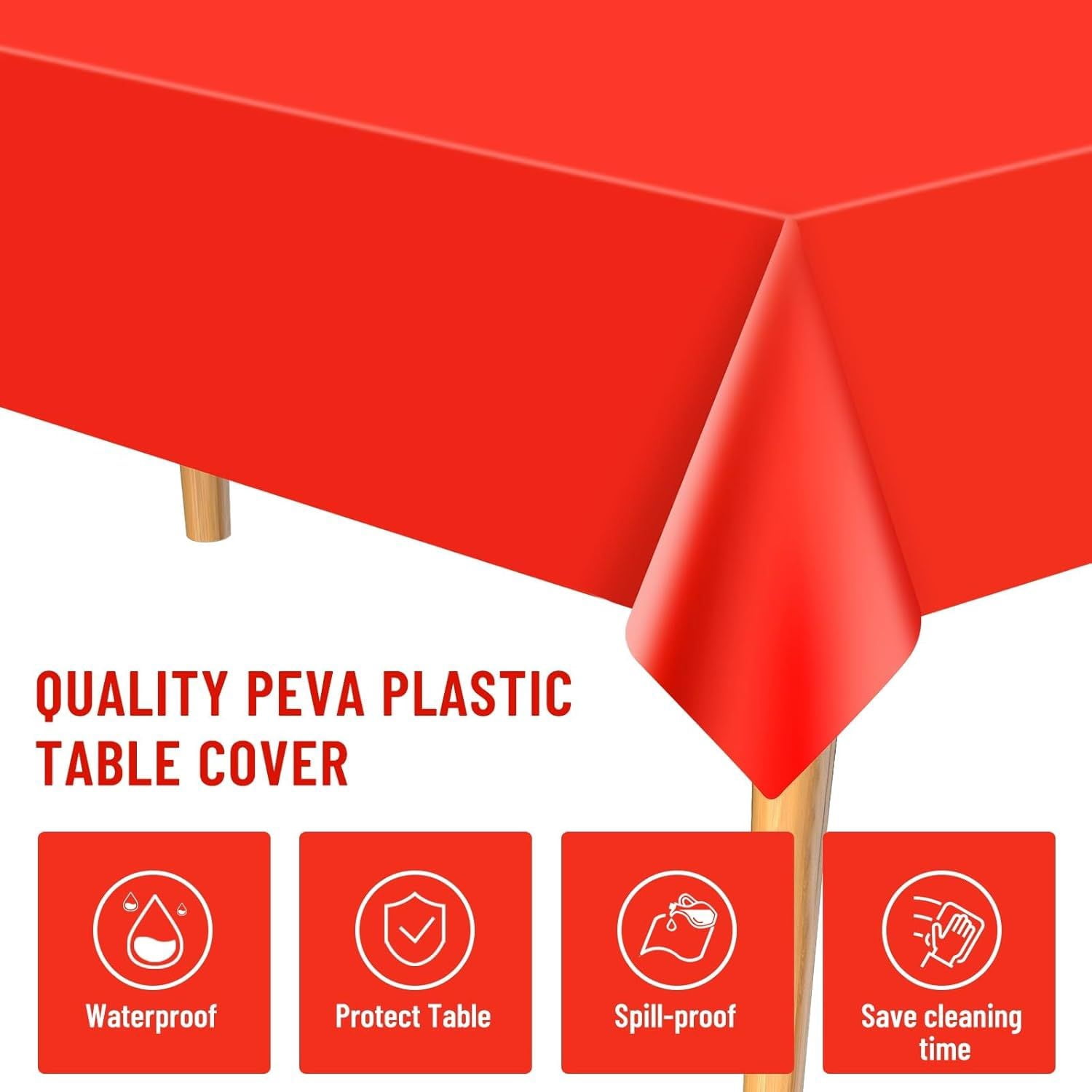 137 x 274cm Plastic Tablecloth Rectangle Table Covers Metallic Party Tablecloth Faux Foil Table Cover for Birthday Wedding Christmas 12PCS