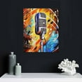 thumbnail image 4 of COMIO Music Canvas Wall Art Microphone Picture Print on Canvas Musical Note Painting Watercolor Artwork for Home Studio Living Room Guest Room Decor Contemporary Closeup Decoration Gift, 4 of 4