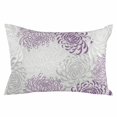 thumbnail image 2 of Purple White Queen Size Pillow Cover, Pillowcase Protectors with Zipper, Breathable Decorative Throw Pillow Case Cover, Abstract Grey Chrysanthemum Flower Floral Pillow Shams for Couch Sofa 20x30Inch, 2 of 8