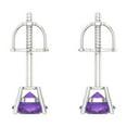 thumbnail image 4 of Clara Pucci 0.5Ct Natural Amethyst Round Cut VVS1 Screw Back Stud 14k Solid hypoallergenic Gold Designer Earrings For February, 4 of 7