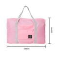 thumbnail image 6 of Solid Color Waterproof Foldable Travel Bags Portable Luggage Bag (Pink), 6 of 7