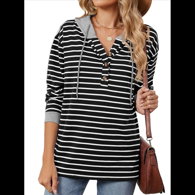 Sudaderas con Capucha de Moda para Mujer, Sudaderas Holgadas de Gran Tamaño, Camisetas de Larga, Corte Holgado Negro XL
