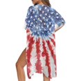 thumbnail image 5 of HELLHERO Cardigan Long Kimono Swimsuit Cover Up for Summer Polyester Lightweight Bathing Suit Cover Up Tie-Dye US Flag, 5 of 6