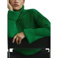 thumbnail image 3 of Women Sweater Knit Pullover Long Sleeve Turtleneck Loose Crop Top for Casual Daily, 3 of 4