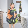 thumbnail image 4 of Cute Dinosaur and Leaf Toddler Hooded Beach Towel 24" x 50" Kids Bath Towels Soft Quick Dry for Swim Pool Boys Girls, 4 of 7