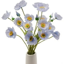 6 Pcs Artificial Poppy Flowers Silk Poppies Flowers with Stems Flowers for Home Vase Bouquet Table Centerpiece Floral Arrangement Wedding Party Decorations