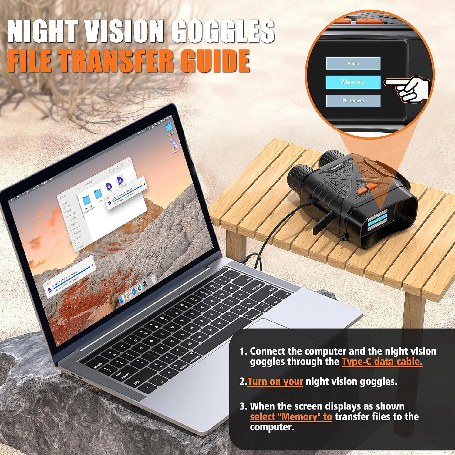 SUMMIT Night Vision Goggles, Night Vision Binoculars for Adults, HD Screen Thermal Binoculars with 64GB TF Card for Photos and Videos, Perfect for Outdoor Hunting Camping and Wildlife Observation
