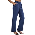 thumbnail image 3 of DYTTDG Women's Wide Leg Chino Pants | High Waisted Straight Leg Business Casual Trousers with Pockets, Office Wear, 3 of 7