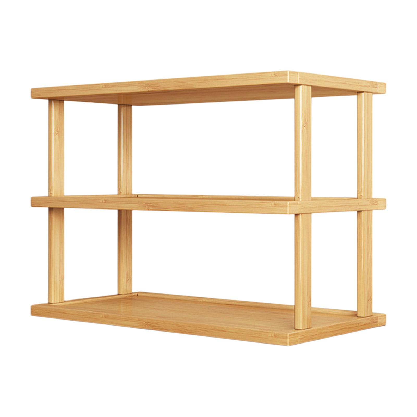 3 Tier Wooden Shelf Bookcase, Modern Open Bookshelf Bamboo Shoe Rack Storage Rack, Multifunctional Display Stand Organizer For Living Room Bedroom Office Entryway Practical Home Furniture