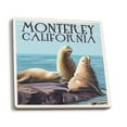 thumbnail image 1 of Monterey, California, Sea Lions (Absorbent Ceramic Coasters Set of 4 Matching Images, Cork Back, Kitchen Table Decor), 1 of 3