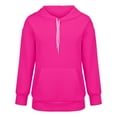 thumbnail image 4 of ManxiVoo Textured Ribbed Detail Hooded Sweatshirt for Women Relaxed Fit Long Sleeve Pullover Cozy Everyday Essential L Size Hot Pink, 4 of 5