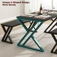 thumbnail image 2 of ChaoLink Sturdy Black Metal Frame Kitchen Table Set with Benches for 4, 2 of 5