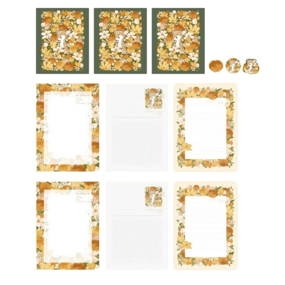 Juego de Papel de papelería Macarena con sobres serie Floral para escribir cartas invitaciones de fiesta