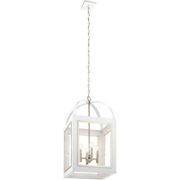 Modern Farmhouse Four Light Chandelier-White Finish Bailey Street Home 147-Bel-4187435