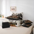 thumbnail image 6 of Manfei Mountain Family Deer 7 Pieces Full Size Bedding Sets,Wooded Pine Grove Full Size Bed in a Bag,Green Brown,Black Reversible, 6 of 7