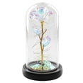 thumbnail image 4 of Rosa con cubierta de vidrio y luz LED, rosa eterna, flor de aluminio, regalo para San Valentín, Navidad, día de la madre, color dorado, 4 of 12