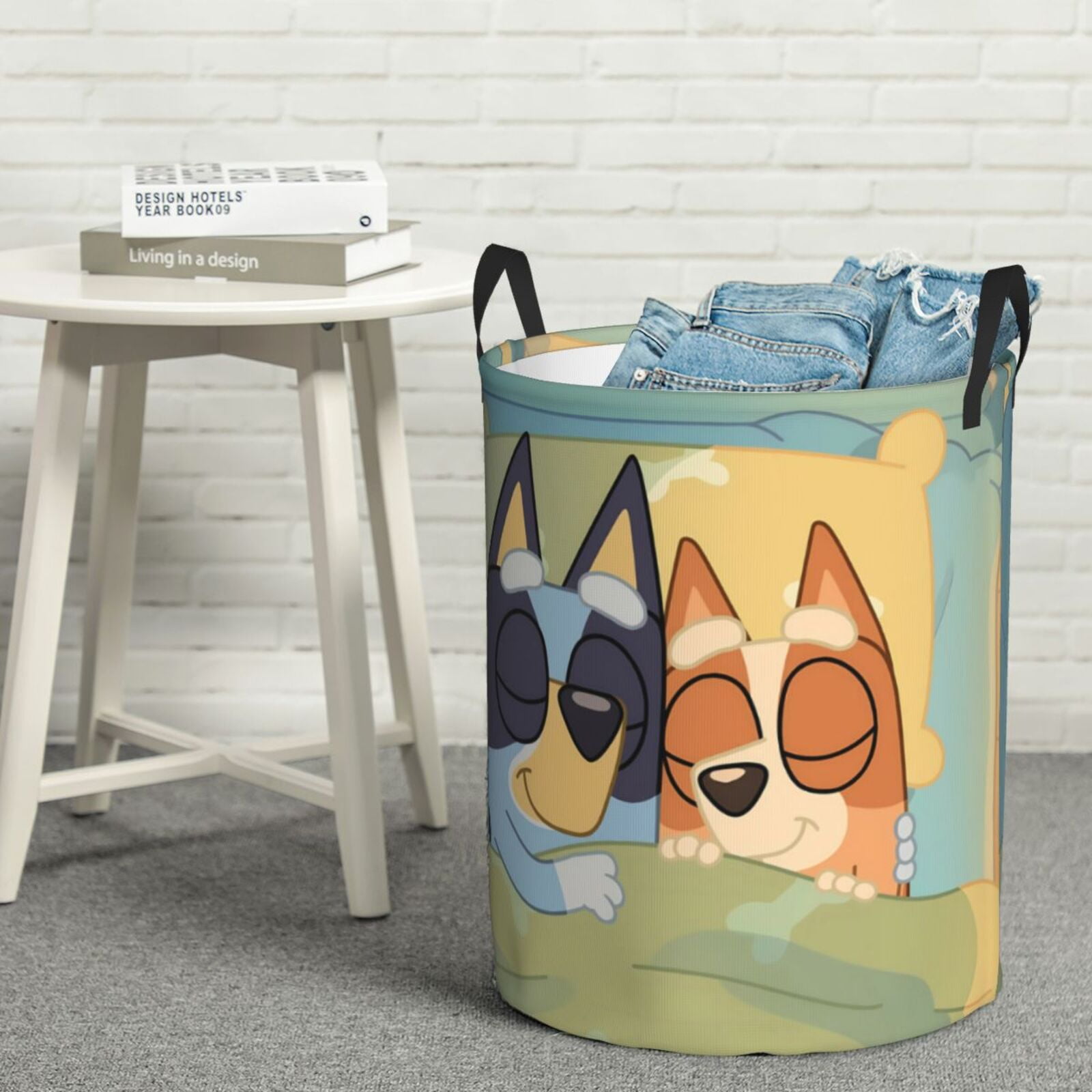 Johaoi Bluey Pattern Round Large Laundry Basket -Storage Basket - Toy Storage Basket, Perfect as Hamper, Kids Room Storage, and Toy Containment-