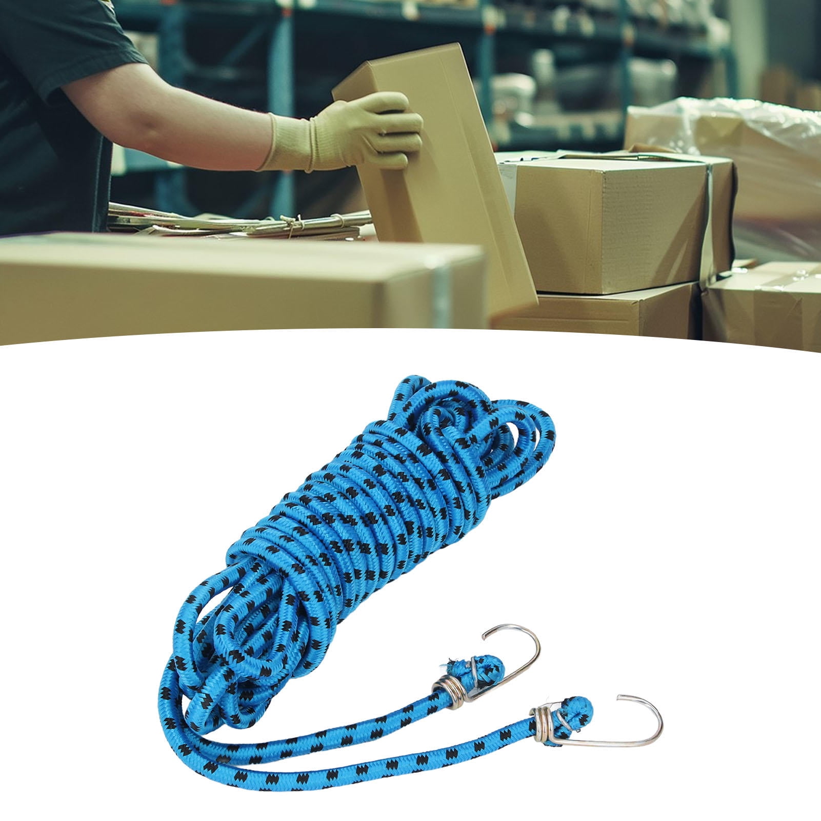 Yajisi 2‑Pack 8m Heavy‑Duty Rubber Bungee Cords – UV‑Resistant, High‑Visibility, Versatile for Outdoor & Indoor Use