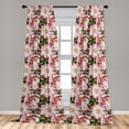 thumbnail image 2 of Springtime Window Curtains, Colorful Design Garden Scene Flowers Boho With Leaves Romance Print, Lightweight Decor 2-Panel Set with Rod Pocket, Pair of - 28"x63", Pistachio Green Blush, by Ambesonne, 2 of 3