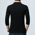 thumbnail image 3 of COSFO Henley Men Shirt Black Casual Long Sleeve Button Pullover Solid Mens T-Shirts, 3 of 4