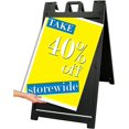 thumbnail image 6 of Plasticade Signicade Deluxe A Frame Durable Folding Double Sided Portable Sidewalk Curb Sign Display with Quick-Change System, Black, 6 of 17