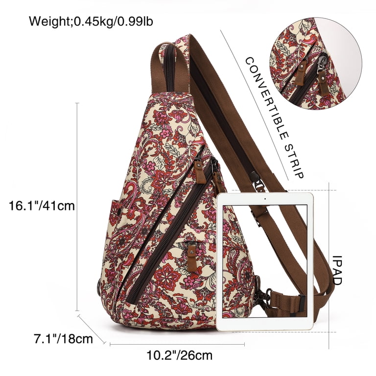 KL928 Floral Print Sling Bag for Women Sling Backpack Small  display picture 1
