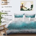 thumbnail image 3 of Abstract Teal Duvet Cover Set Twin Size, Grey Gradient Mottled Graffiti Retro Modern Art 4 Piece Soft Microfiber Bedding Set with 1 Duvet Cover, 1 Flat Sheet, 2 Pillowcases, 3 of 9