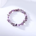 thumbnail image 1 of Pulsera de gemas de amatista natural Sujetador de piedra triturada elástico irregular, 1 of 5