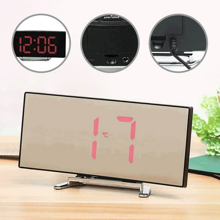 Digital Clock, Czzoypi Large Screen LED Curved Alarm Clock, Multifunctional Weather Temperature photo Digital Clock, Czzoypi Large Screen LED Curved Alarm Clock, Multifunctional Weather Temperature