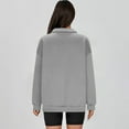 thumbnail image 3 of Womens Zip Up Sweatshirt Jacket No Hood Solid Color Casual Sports Coat Outerwear Fall Cozy Zipper Sweatshirt (L, Gray), 3 of 6