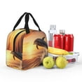 thumbnail image 3 of Kdxio Sunset Dancing Dolphin A Print Insulated Lunch Bag,Reusable Tote Lunch Box for Women Men,Leakproof Cooler Lunch Bags for Work Office Travel Picnic, 3 of 6