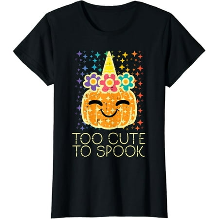 

Halloween Too Cute To Spook Pumpkin Costume Toddler Girls T-Shirt