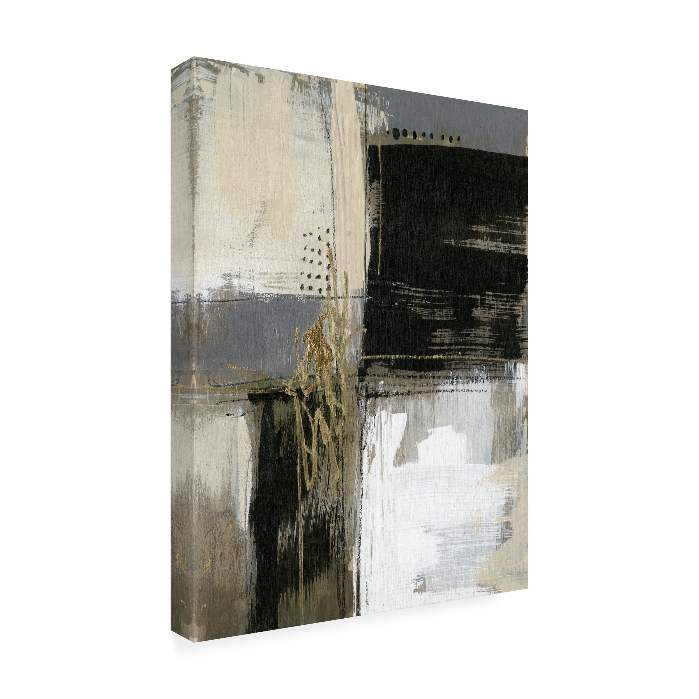 Jennifer Goldberger 'Neutral Divisions I' Canvas Art
