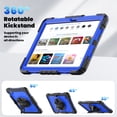 thumbnail image 4 of ELEHOLD Case for Lenovo Tab M11 11inch TB330FU TB330XU,Heavy Duty 3-Layer Protection Case Built-in Screen Protector 360° Rotating Kickstand Handstrap Shoulder Strap Shockproof Cover,Black+Blue, 4 of 8