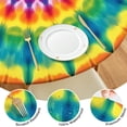 thumbnail image 4 of Rainbow Tie Dye Mandala Pattern Round Fitted Tablecloth with Elastic Edge,Dining Table Cover Waterproof,Outdoor Round Tablecloth for Camping,Dining,Indoor and Outdoor, 4 of 7