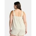 thumbnail image 3 of Time and Tru Women's Linen Blend Tank Top and Shorts Set, 2-Piece, Sizes XS-4X, 3 of 5