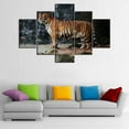 thumbnail image 3 of TISHIRON 5PCS Framed Canvas Wall Art Set,60"x40" Ferocity Tiger Canvas Art Decor, 3 of 7