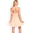 thumbnail image 5 of Women's Spaghetti Strap V-Neck Slip Dress with Empire Waist and Flowy Design- Beige,Medium, 5 of 7