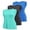 light green,blue,black, variant on Pinspark Womens Crew Neck Workout Tops Quick Dry Yoga Tank Top Sleeveless Lightweight Athletic Shirt 3 Pack