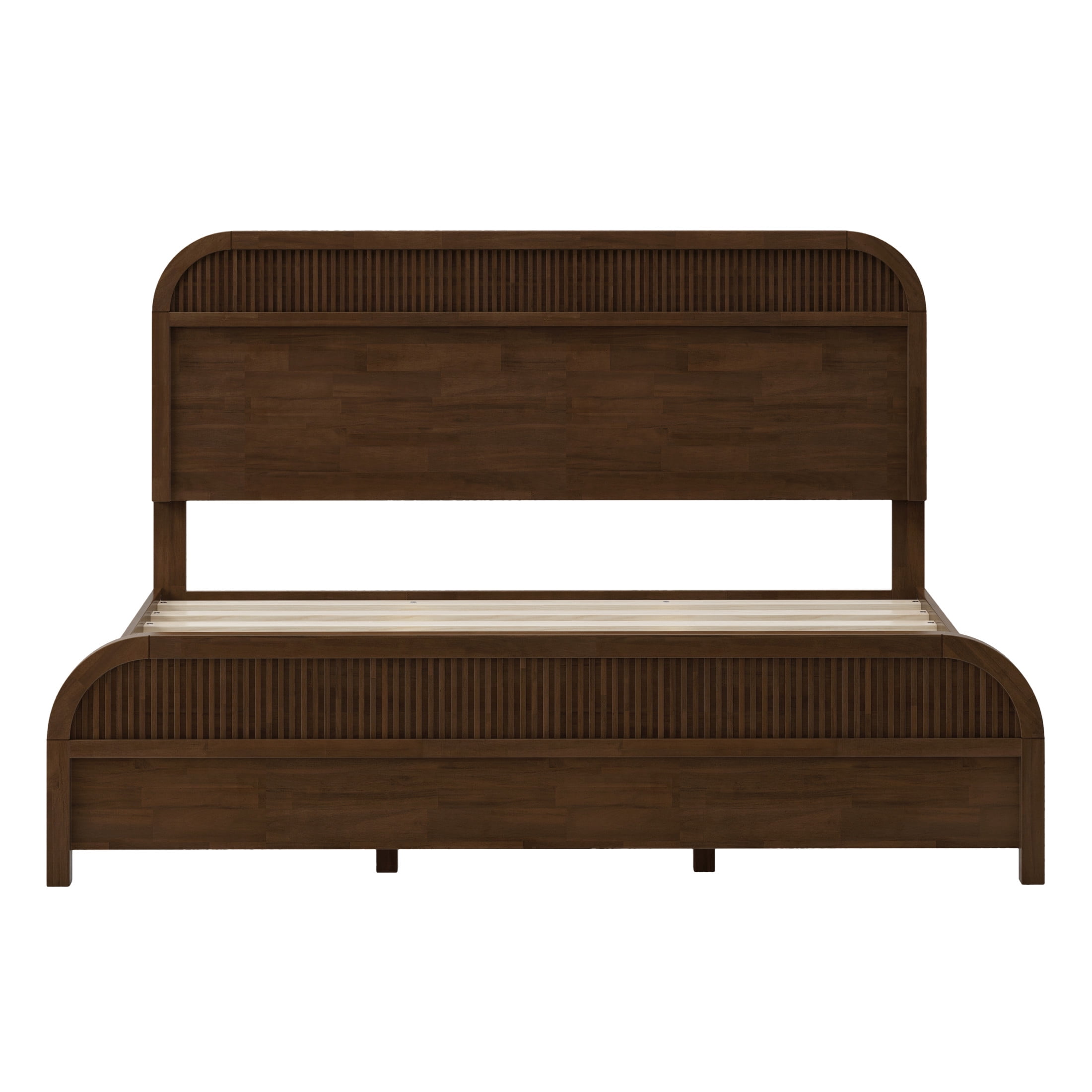 Christopher Knight Home Modern King Size Wooden Platform Bed Frame with Headboard, Wenge Finish
