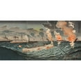 thumbnail image 2 of Kobayashi Kiyochika 18x11 Gold Ornate Wood Frame and Double Matted Museum Art Print Titled - Great Victory of Our Forces in the Yellow Sea; Number Four (1894), 2 of 4