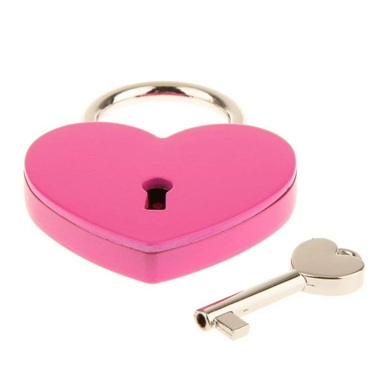 Poartable Heart-shaped Lock Key Set Blessing Hardware Padlock Kit Traveling  Multi Functional Lock